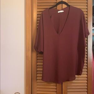 Burgundy blouse shirt